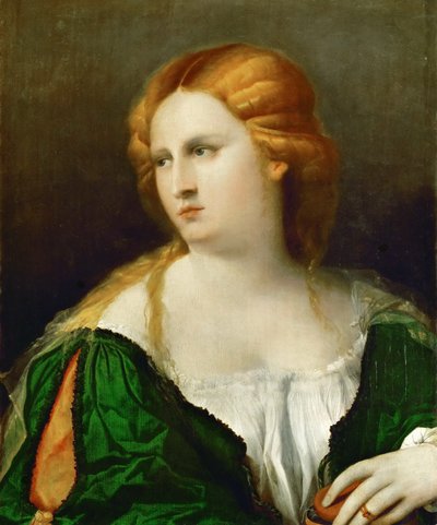 Young Woman in Green Dress by Palma il Vecchio